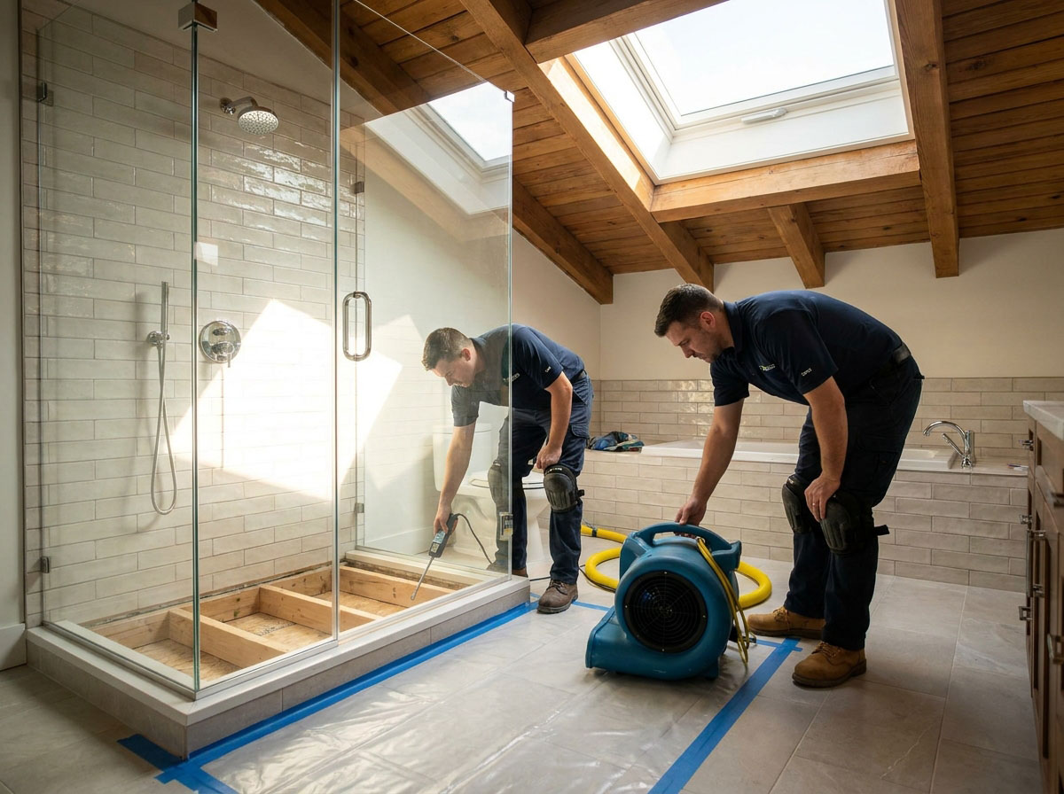 Water damage restoration project photo